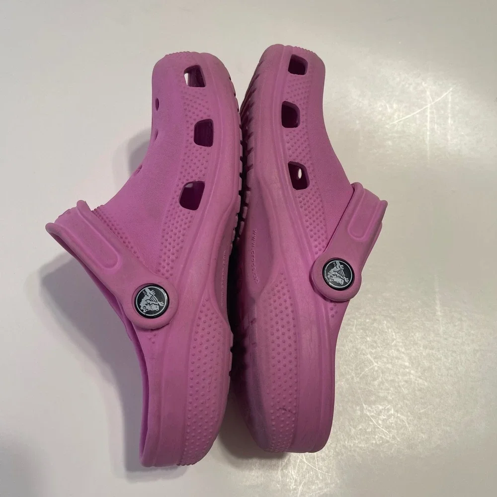 Crocs Kids Classic Clog J2 Pink Slip On Water Friendly Casual Shoes